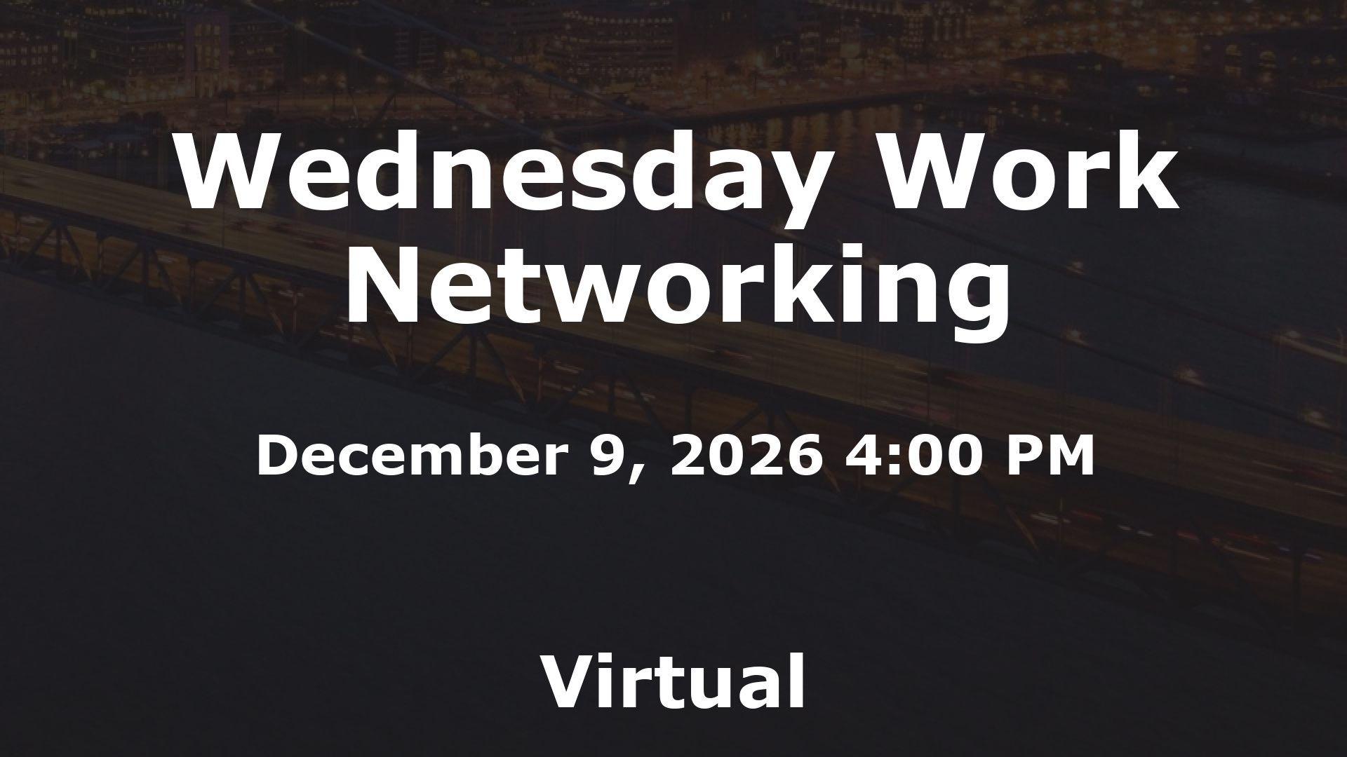 Wednesday Work Networking event image